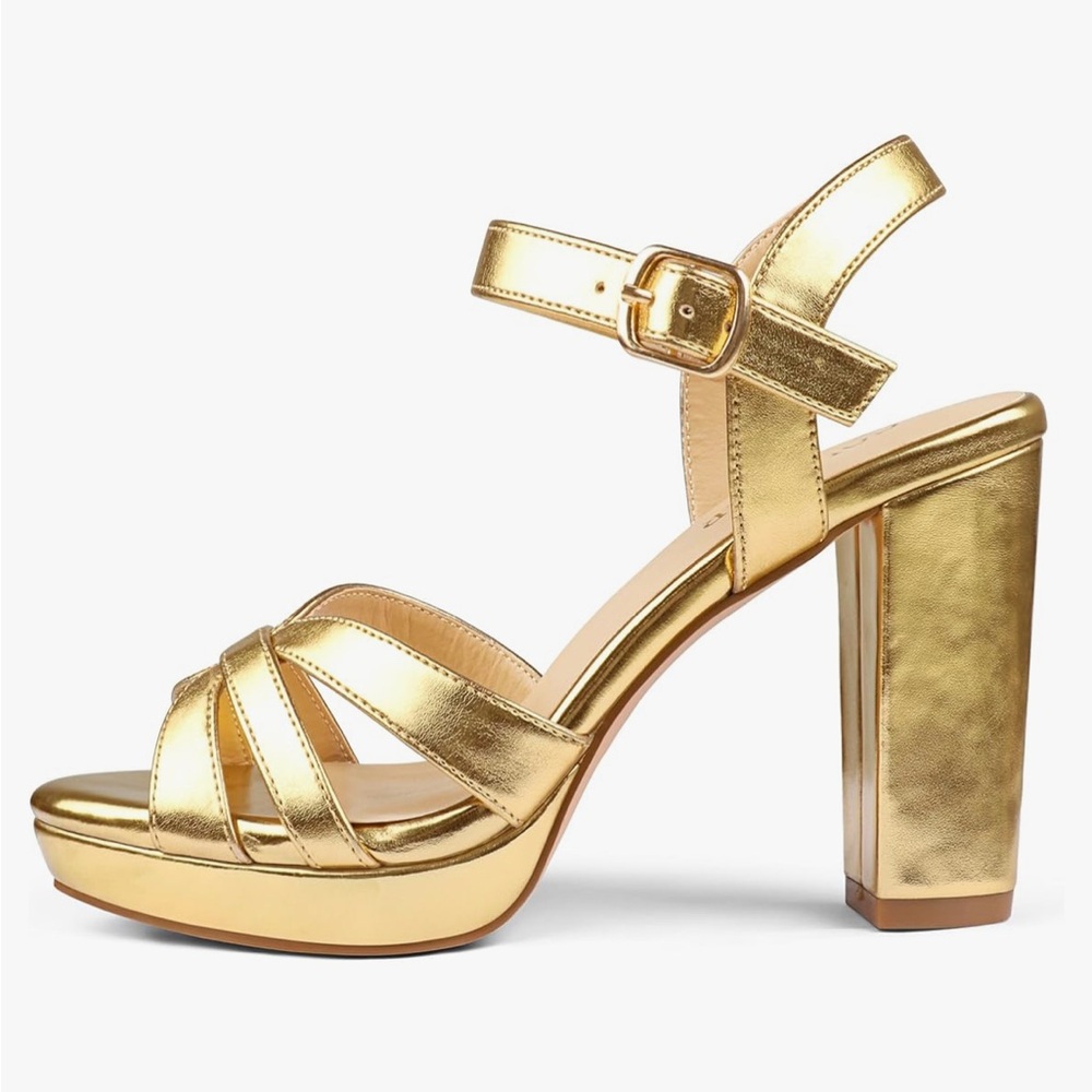 Coleter Women's Chunky Platform Heels Ankle Strap Sandals, Size 8 - Picture 3 of 16